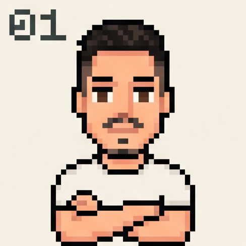 Stylizovaný 8bit portrét Martina Šimka